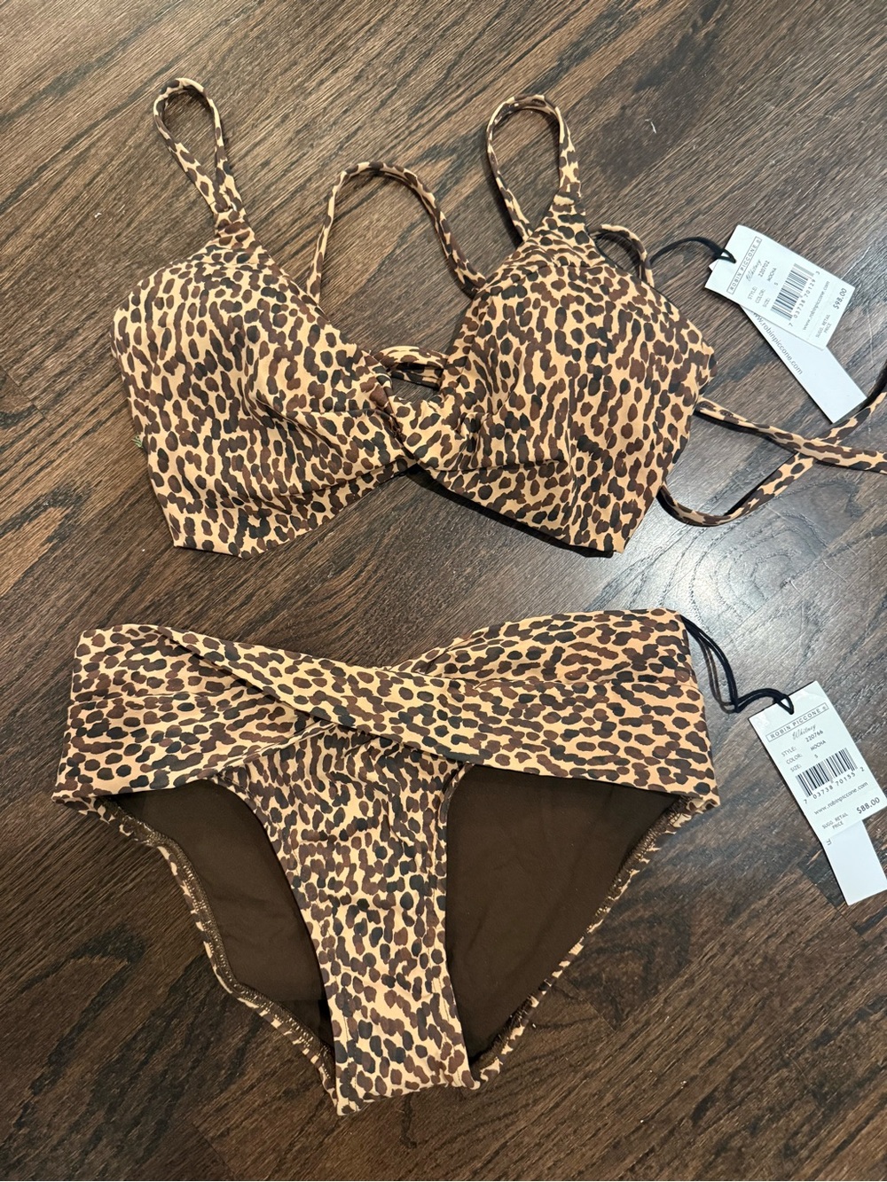 Robin Piccone Leopard Print Bikini - Mocha & Black